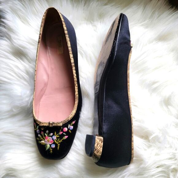 Prada Shoes - Authentic Prada Work of Art Black Embroidered Sz38.5 Shoes